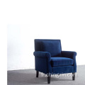 Chaise d&#39;accent armé en tissu velours bleu